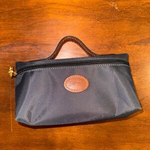 LONGCHAMP Vintage Style Cosmetic Toiletries Mini Clutch Handle Bag